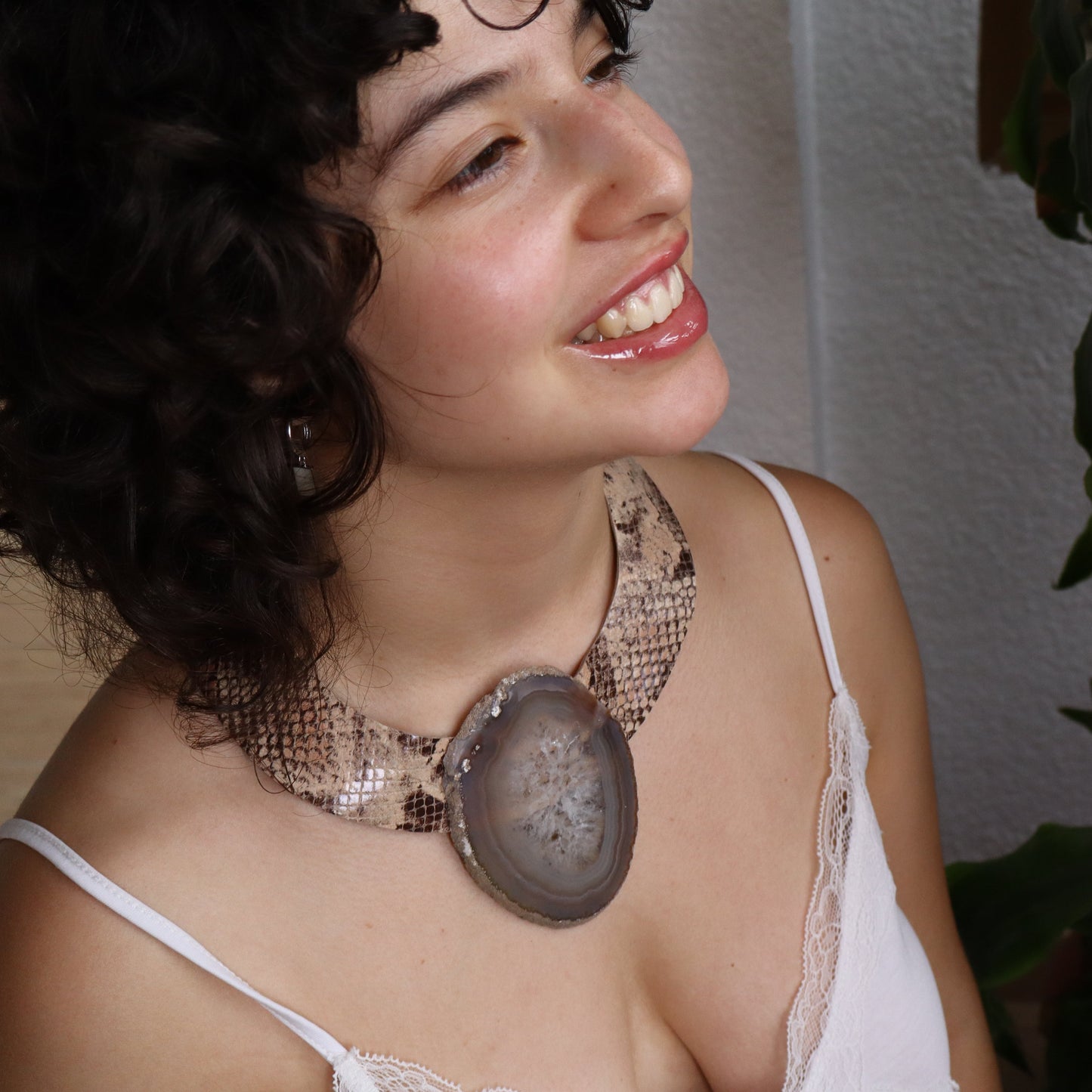 Collar XL Amenet / Serpiente Rosa