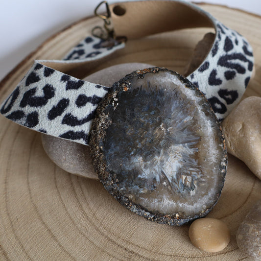 Collar XL Amenet / Leopardo Blanco