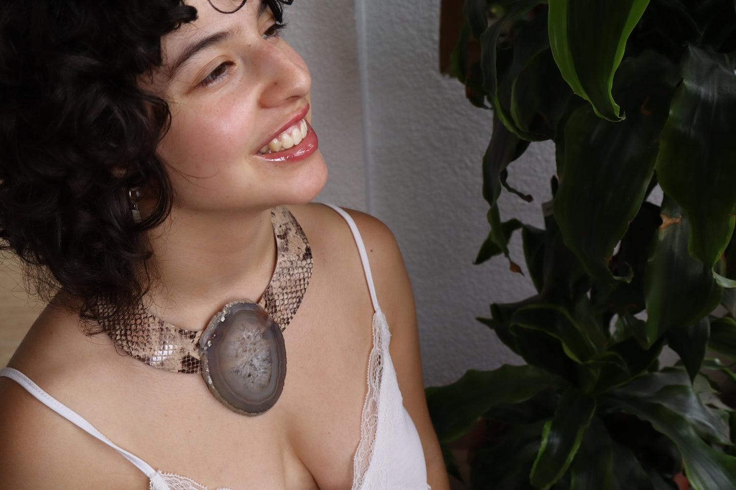 Collar XL Amenet / Serpiente Rosa