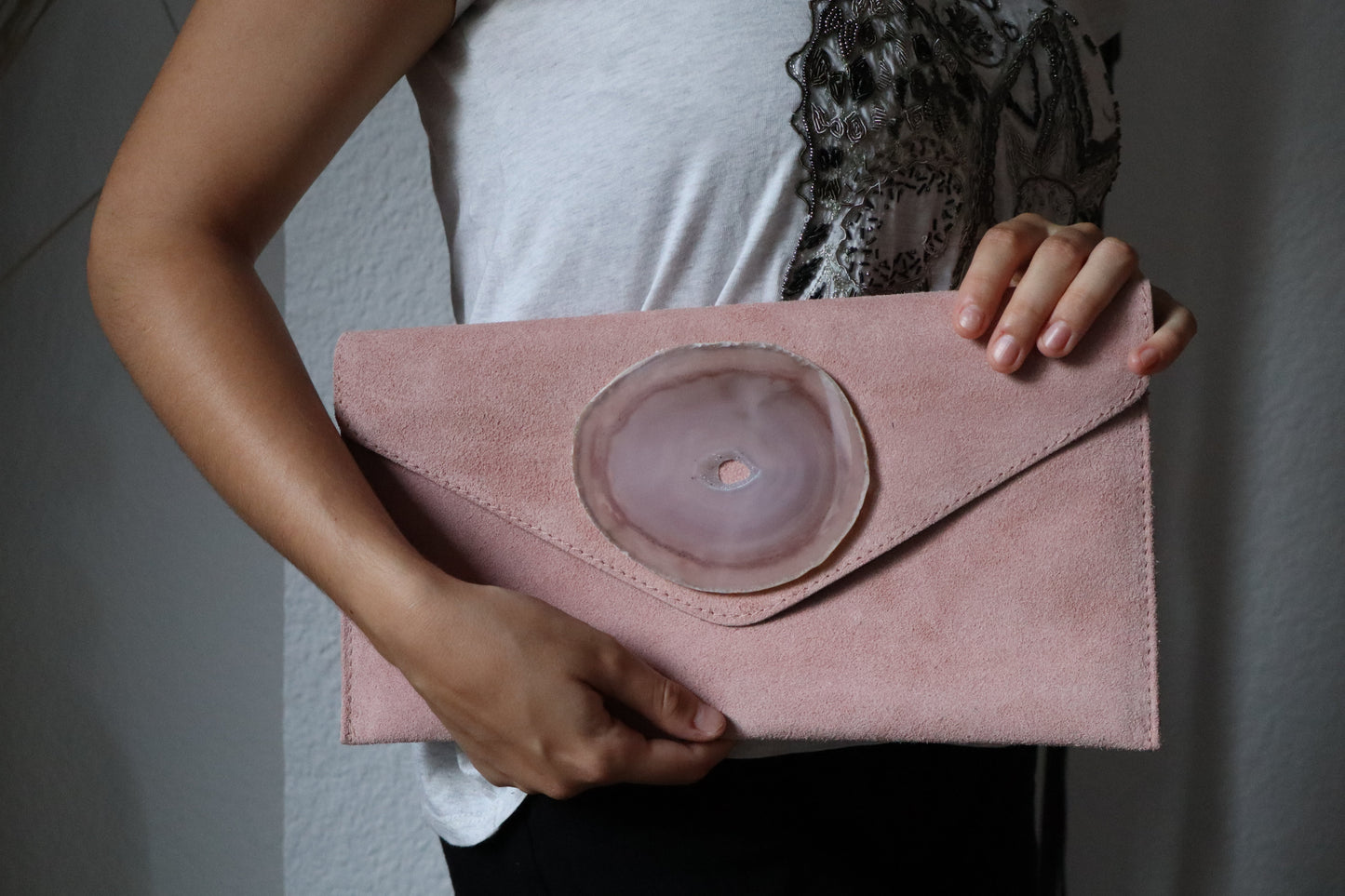 Clutch New York Rosa Pálido