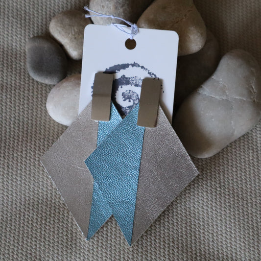 Pendientes Aire Celeste/plateado