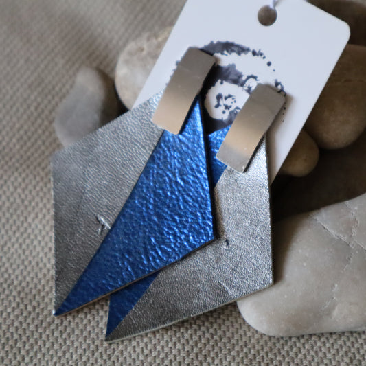 Pendientes Aire azul francia/plomo