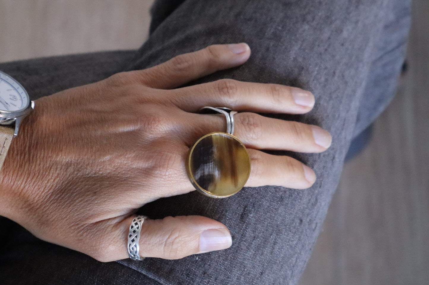Anillo Asta Aro Fino Dorado