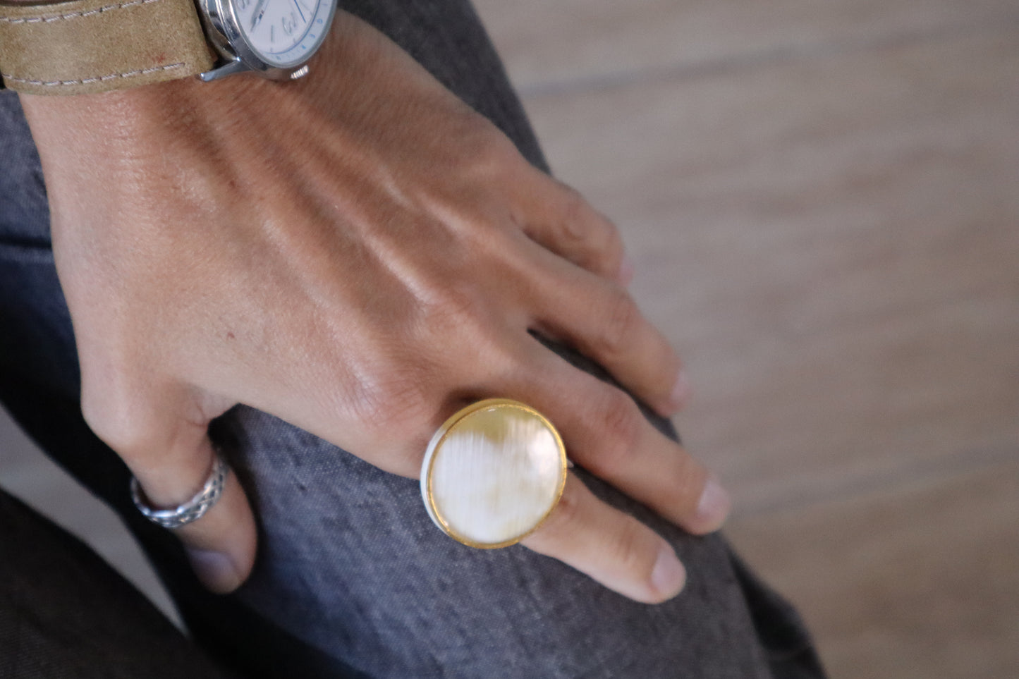 Anillo Asta Aro Fino Dorado