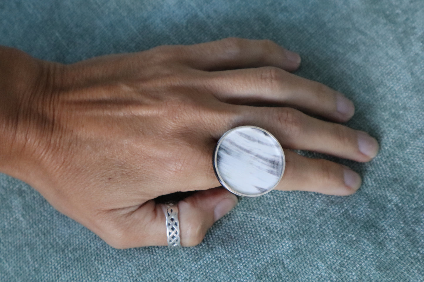 Anillo Asta Aro Fino Plata