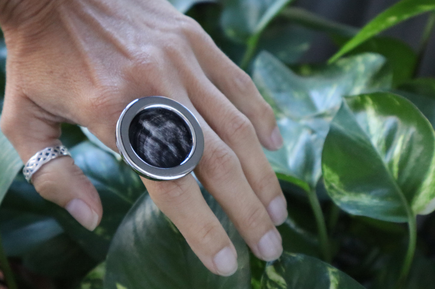 Anillo Asta y Aro Metal G Plata
