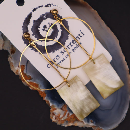 Pendientes Asta Rectangular Mod 011 Dorado