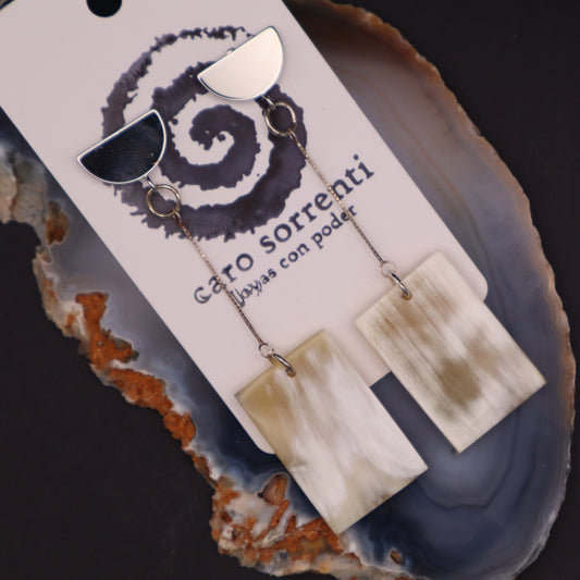 Pendientes Asta Rectangular Mod 013 Plata
