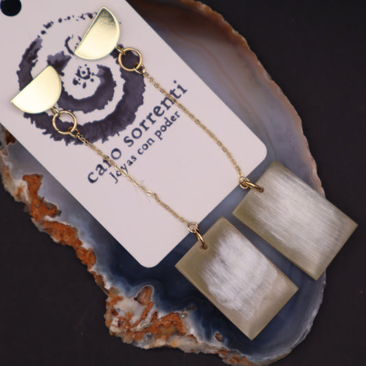 Pendientes Asta rectangular Mod 013 Dorado